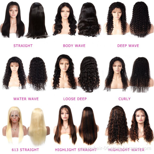 Heavy Density Peruvian human hair Lace Front Wigs For Black Women Water Wave Natural Hairline With Baby Hair Virgin Hair Wigs